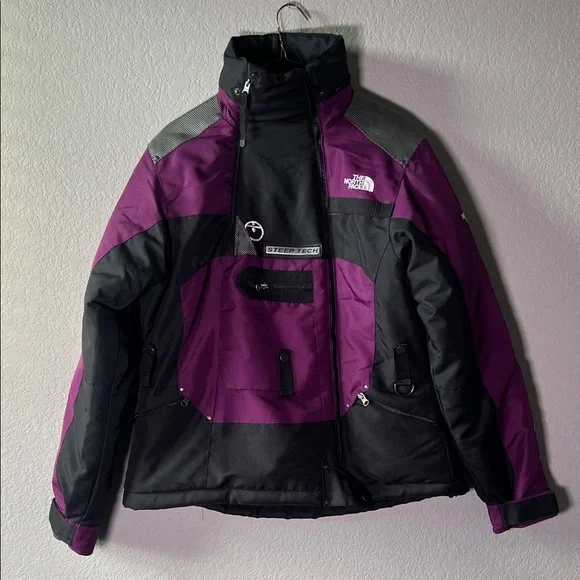 The North Face Steep Tech 550 Ski Jacket Women’s Size Large Purple & Black VTG - Picture 2 of 11